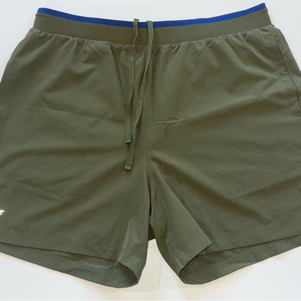 Fabletics Men's Athletic Shorts in Olive and Blue